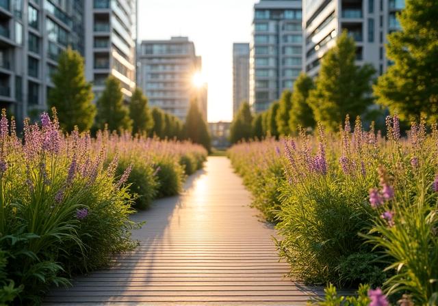 Urban biodiversity project in London featuring native planting and green corridors