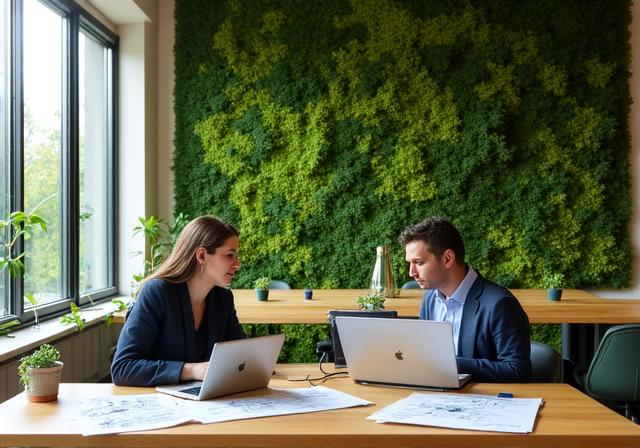 Team at Canopy Collective collaborating in a bright sustainable office space